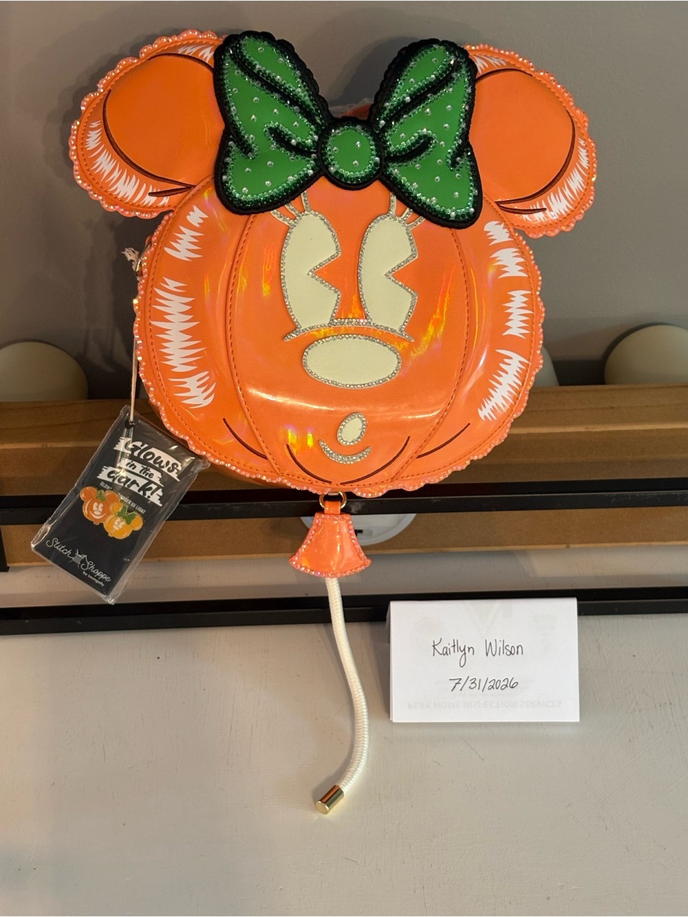 Loungefly Stitch Shoppe Minnie Pumpkin Hand Blinged Crossbody Bag